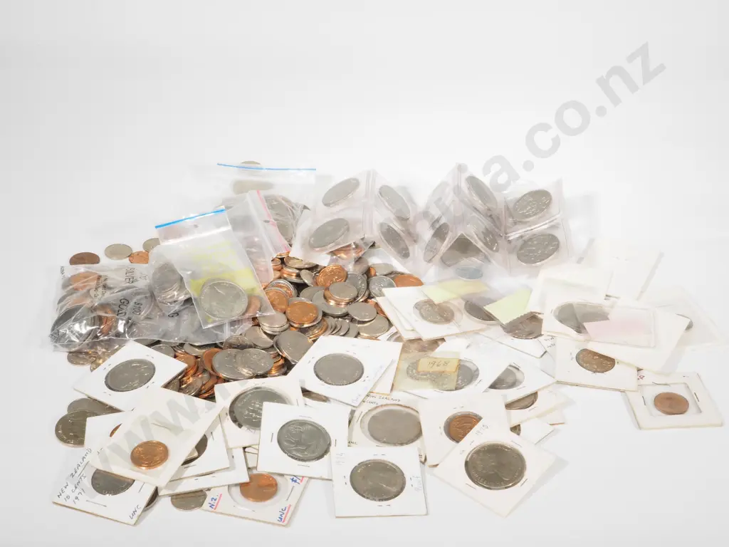 Mixed Lot of New Zealand 1967 - 99 One Cent - 50 Cents Loose UNC Coins, Probably mostly from Sets, Some with Blemish Set Image 1++