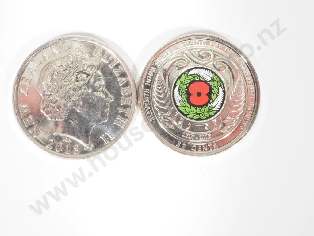 82 New Zealand Loose 2018 Armistice F - UNC 50 Cent Coins F - UN Image 1++