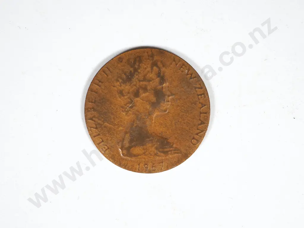 Exceptional 1967 New Zealand Error Coin - Two Cent Coin With No Edge Image 1++
