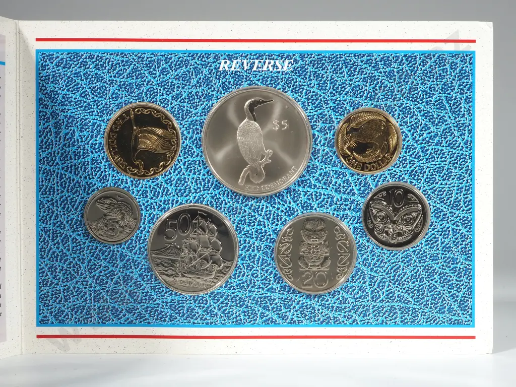 NZ 2000 Uncirculated Set of Coins with $5 Comorant Solomon Islands Mule 1 of 50 estimated to exist, CV $3250 NZD Image 1++