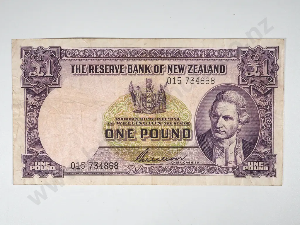 New Zealand G/VF Wilson One Pound Bank Note Image 1++