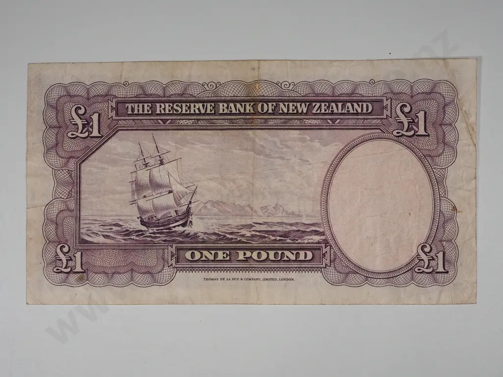 New Zealand G/VF Wilson One Pound Bank Note Image 1++