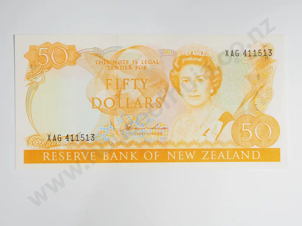 New Zealand AUNC Hardie $50 Banknote: CV $500 Image 1++