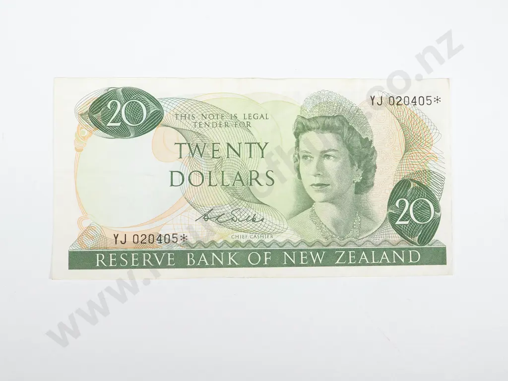 New Zealand VF $20 Wilkes Star Note: CV $350 Image 1++