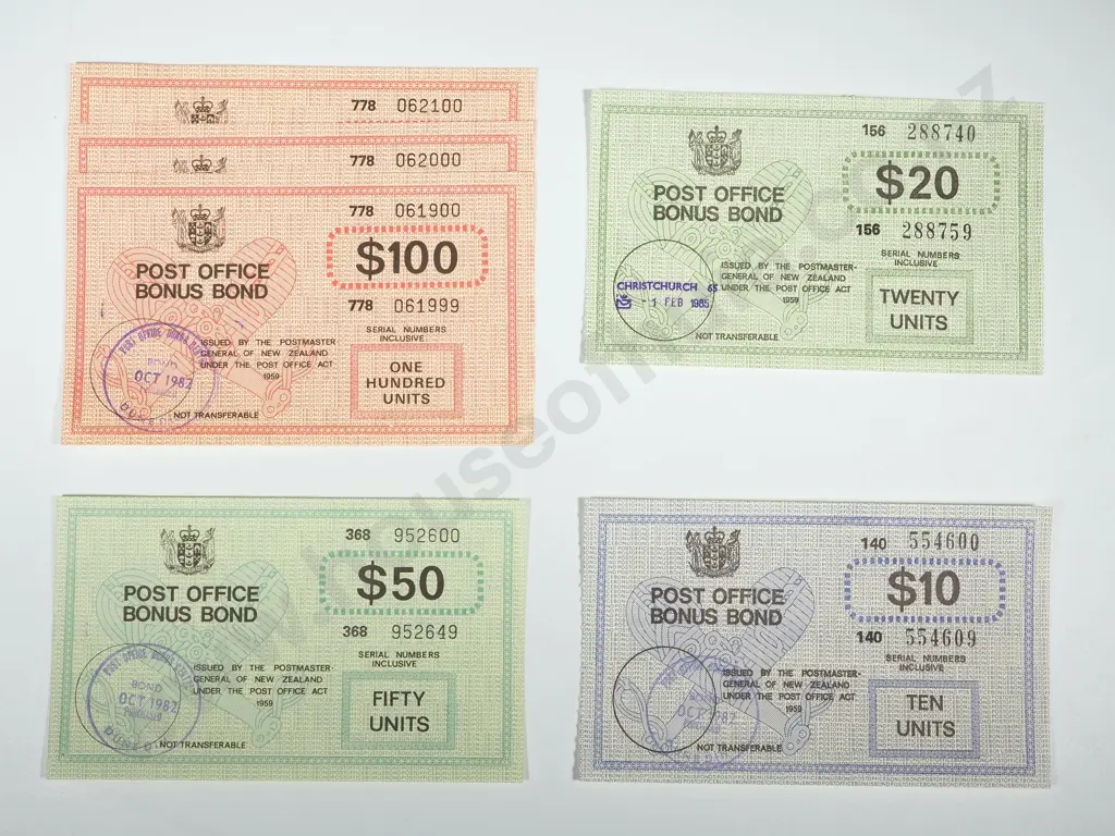 Collection of New Zealand Bonus Bonds: $380 of Value Image 1++