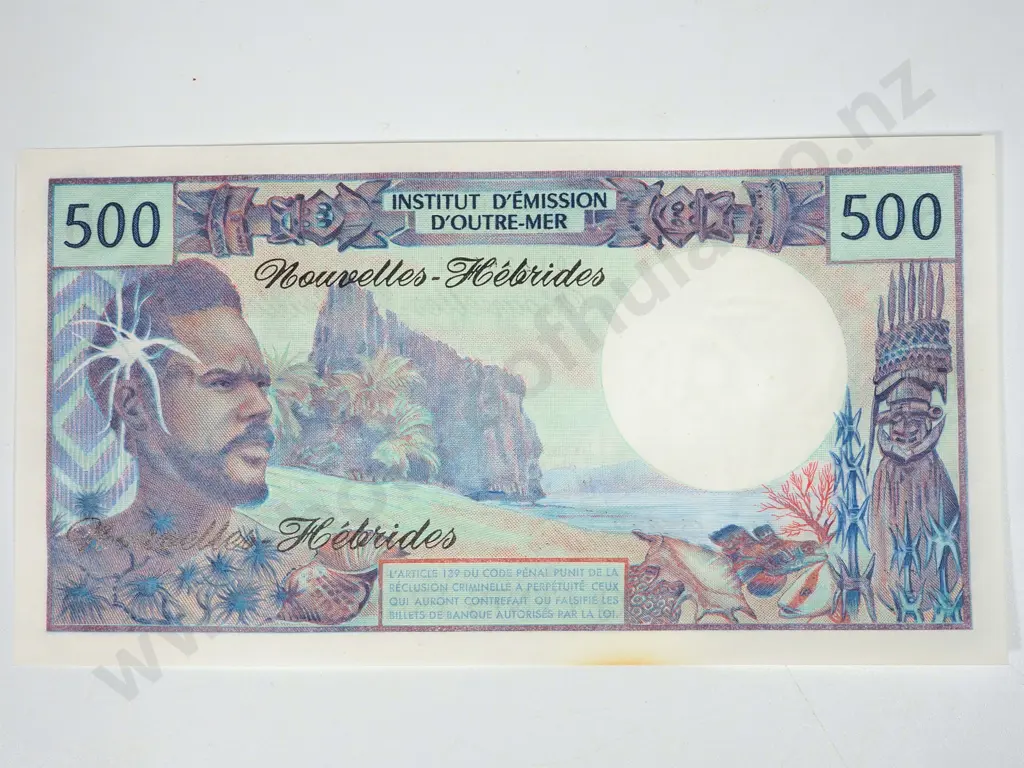 20 New Hebrides 500 Francs Uncirculated Banknotes: Total CV $2700 USD Image 1++