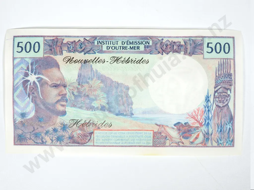 Eight New Hebrides 500 Francs Uncirculated Banknotes: Total CV $1080 USD Image 1++