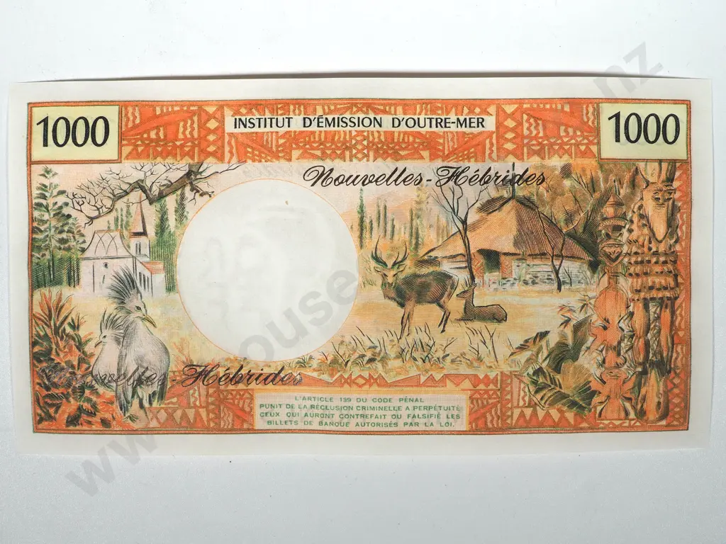 10 New Hebrides 1000 Francs Uncirculated Banknotes: Total CV $1850 USD Image 1++