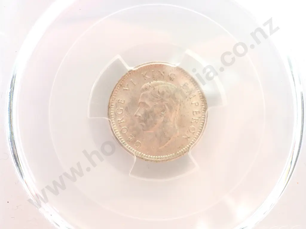 New Zealand 1942 PCGS MS64 Three Pence - One Dot Image 1++