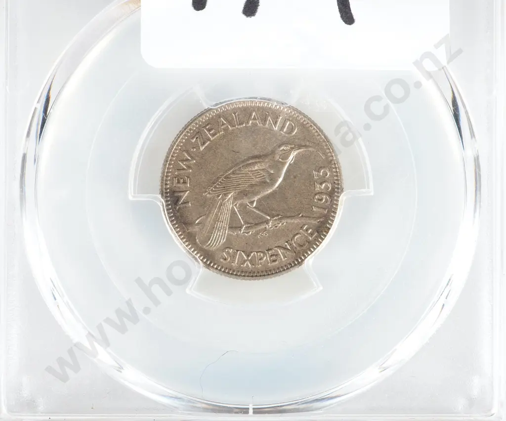 New Zealand 1933 PCGS MS 63 Six Pence Image 1++