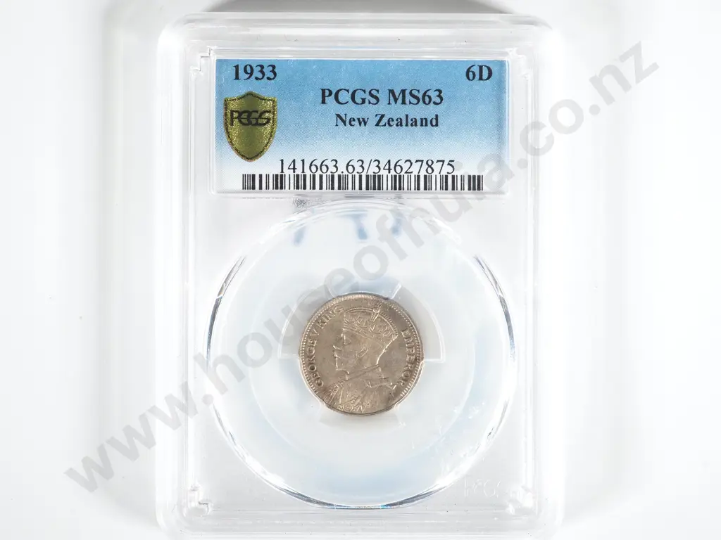 New Zealand 1933 PCGS MS 63 Six Pence Image 1++