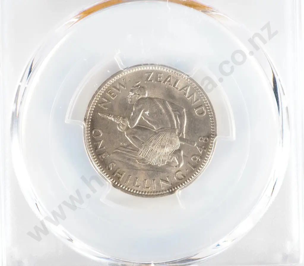 New Zealand 1948 PCGS MS 63 Shilling Image 1++