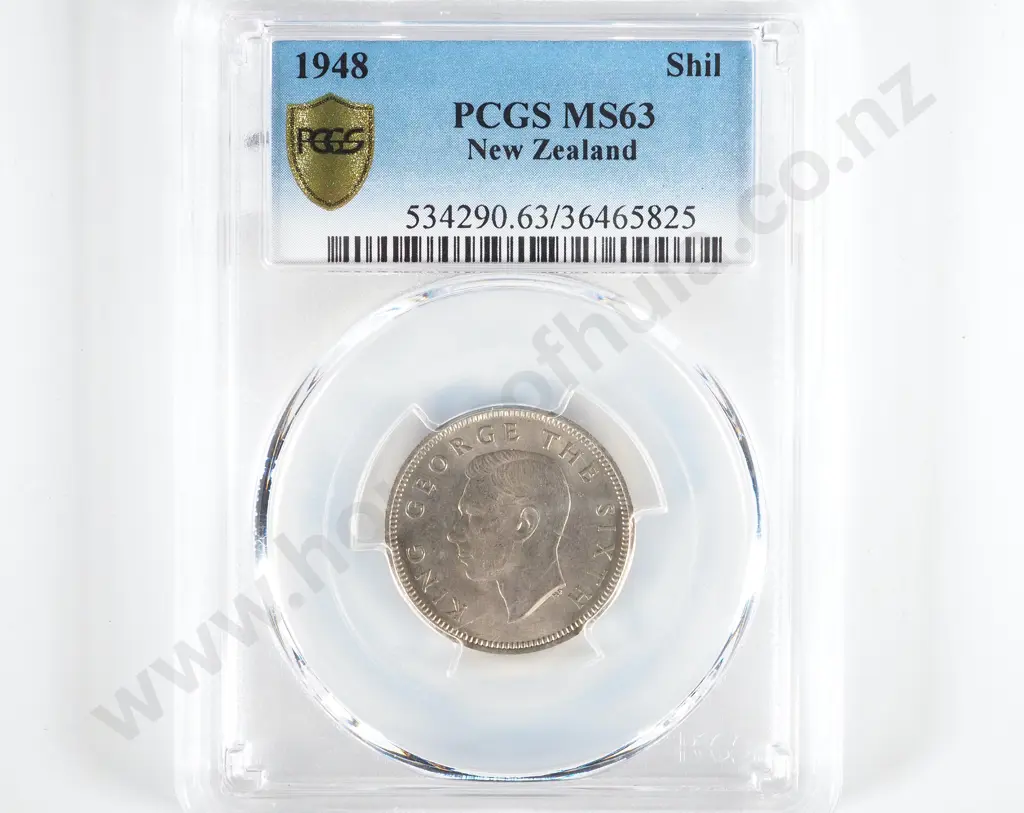 New Zealand 1948 PCGS MS 63 Shilling Image 1++