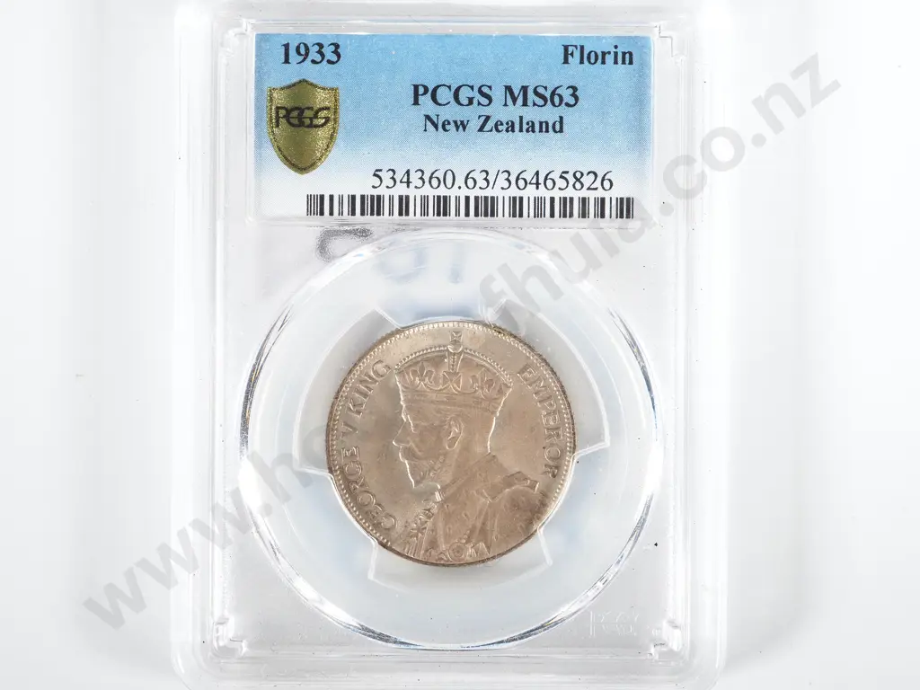 New Zealand 1933 PCGS MS 63 Florin Image 1++