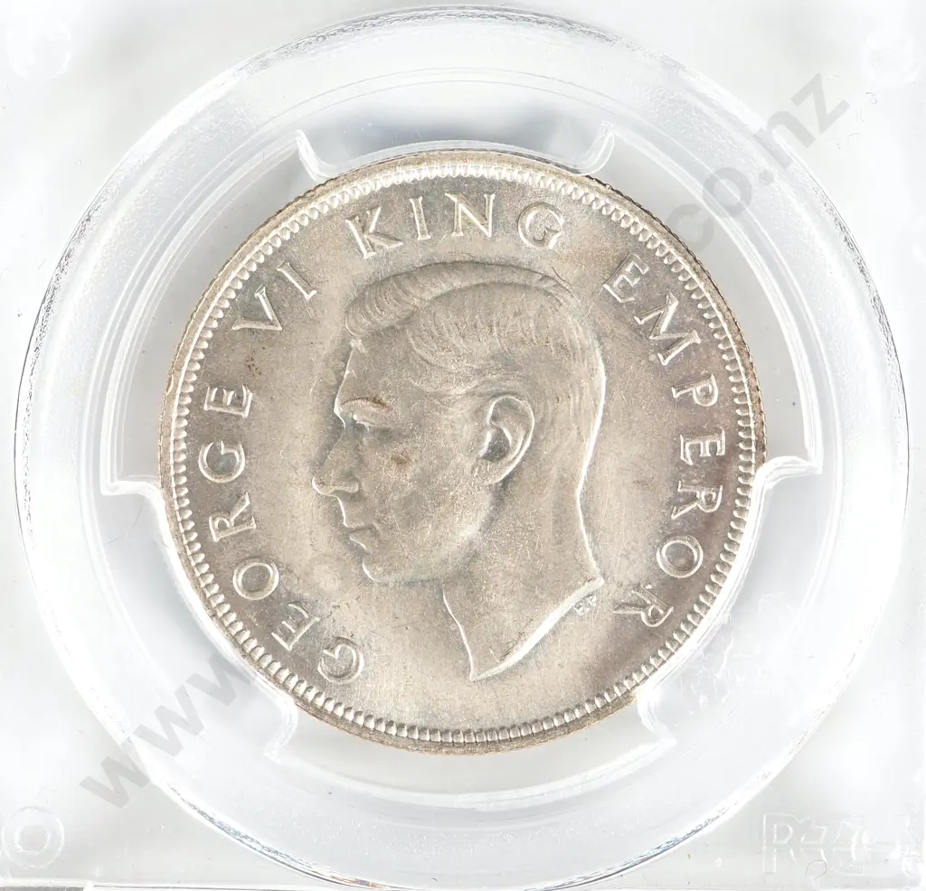 New Zealand 1940 PCGS MS 64 Half Crown Image 1++