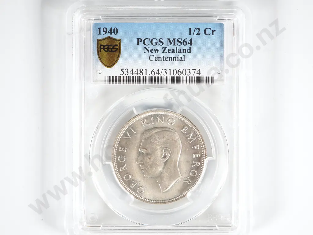 New Zealand 1940 PCGS MS 64 Half Crown Image 1++