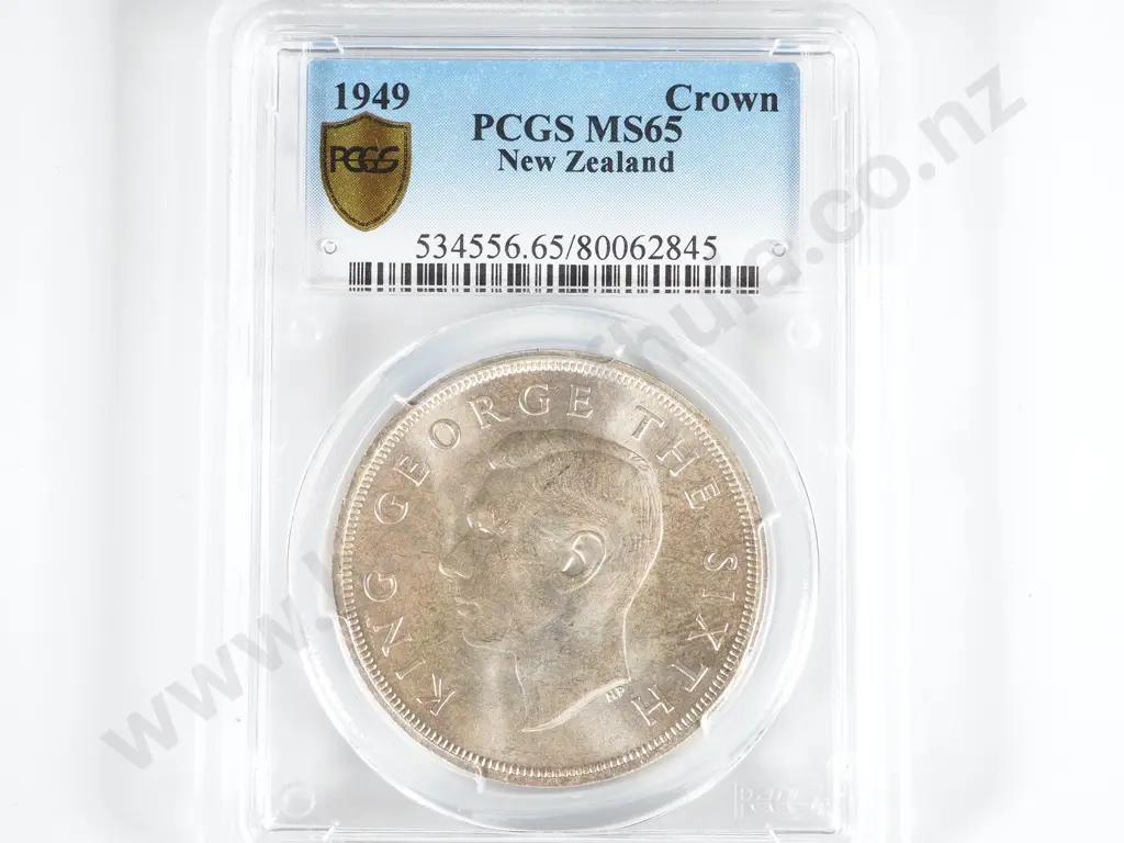 New Zealand 1949 PCGS MS 65 Crown Image 1++