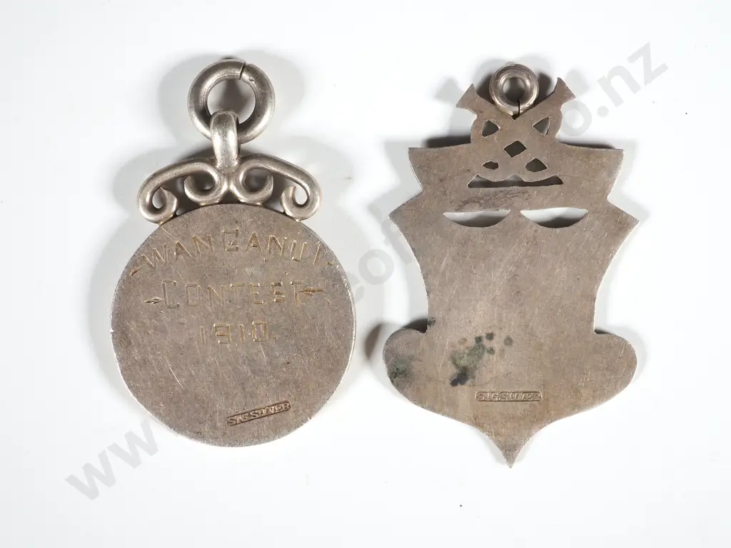 Two New Zealand North Island Brass Band Sterling Silver Prize Medals Image 1++