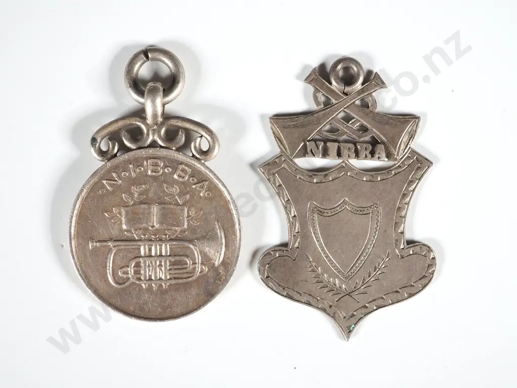 Two New Zealand North Island Brass Band Sterling Silver Prize Medals Image 1++