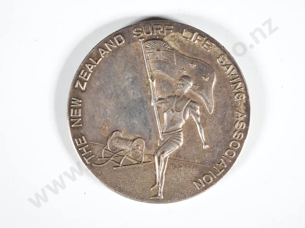 New Zealand Surf Life Saving Association NZ Championship 1977 Medal in Sterling Silver Image 1++