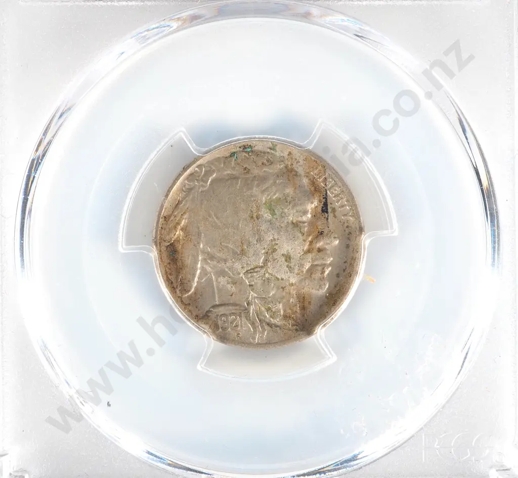 1921 U.S. Five Cent Coin XF Detail - Environmental Damage Image 1++