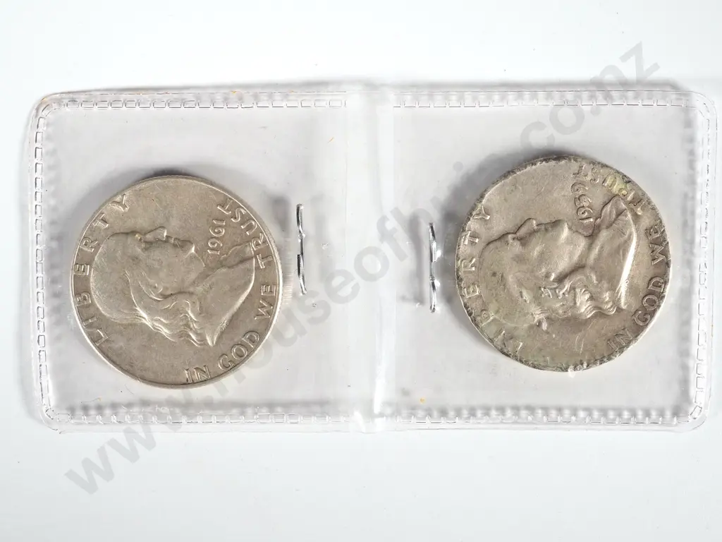 USA: 1961 & 1959 Liberty Half Dollars Image 1++