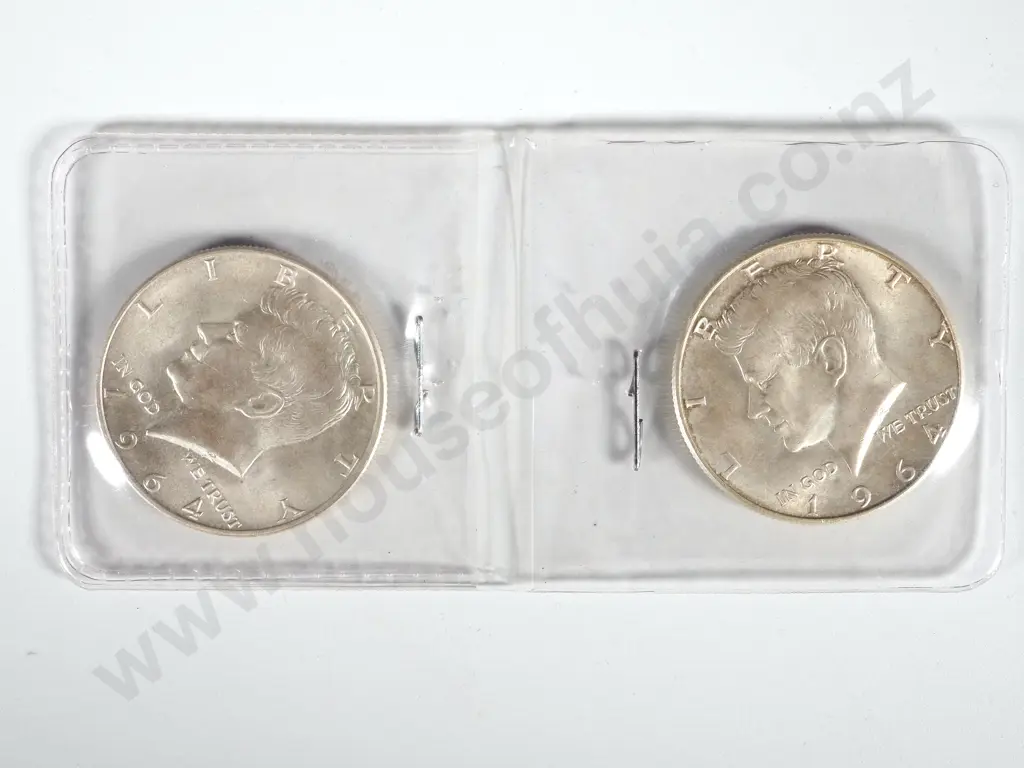 USA: Two 1964 Liberty Half Dollar Coins Image 1++