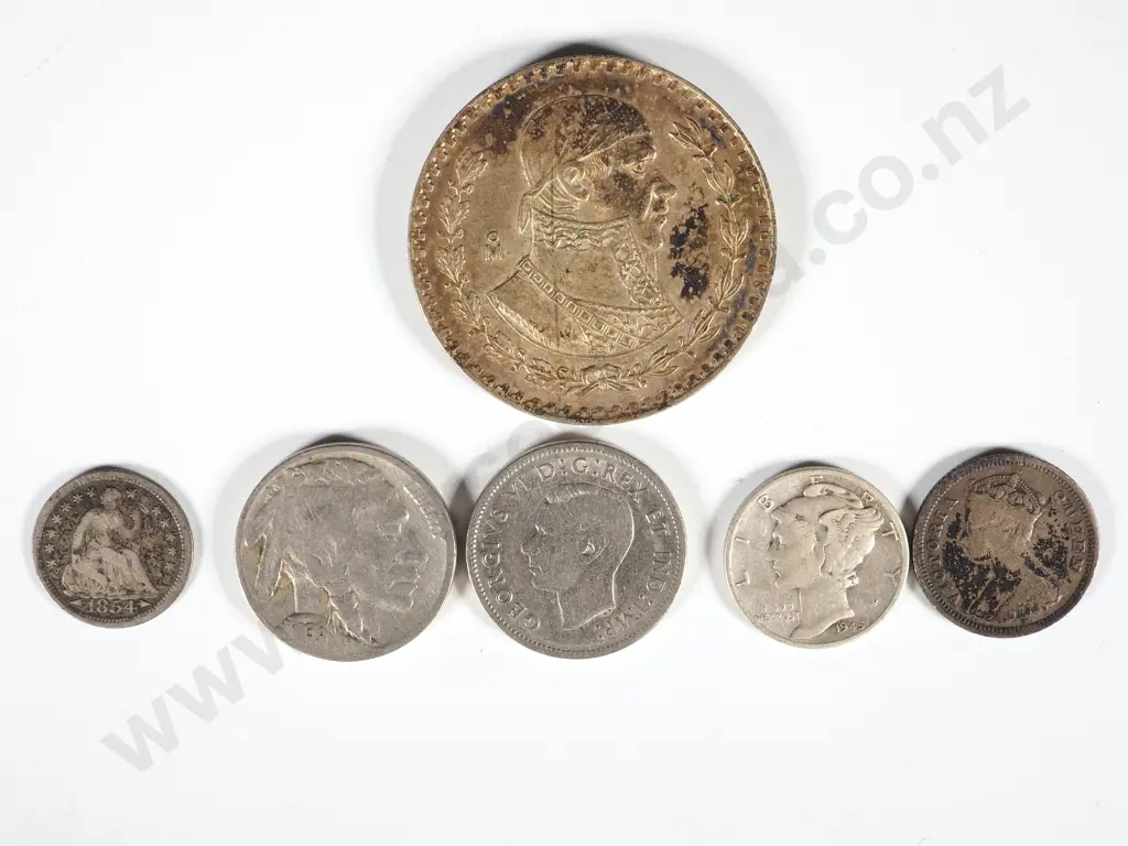 Collection of USA, Mexico, Canada & India Silver Currency Image 1++