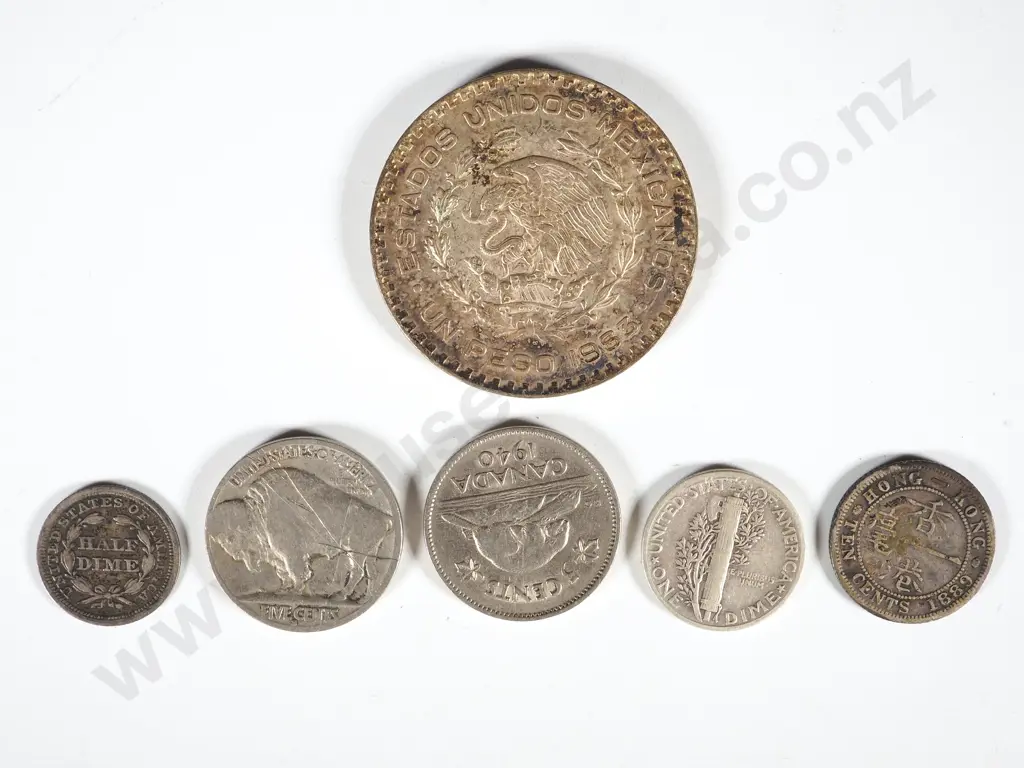 Collection of USA, Mexico, Canada & India Silver Currency Image 1++
