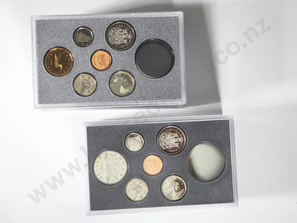 Canada: 16 Proof Sets Each Missing Large Silver Dollar Image 1++