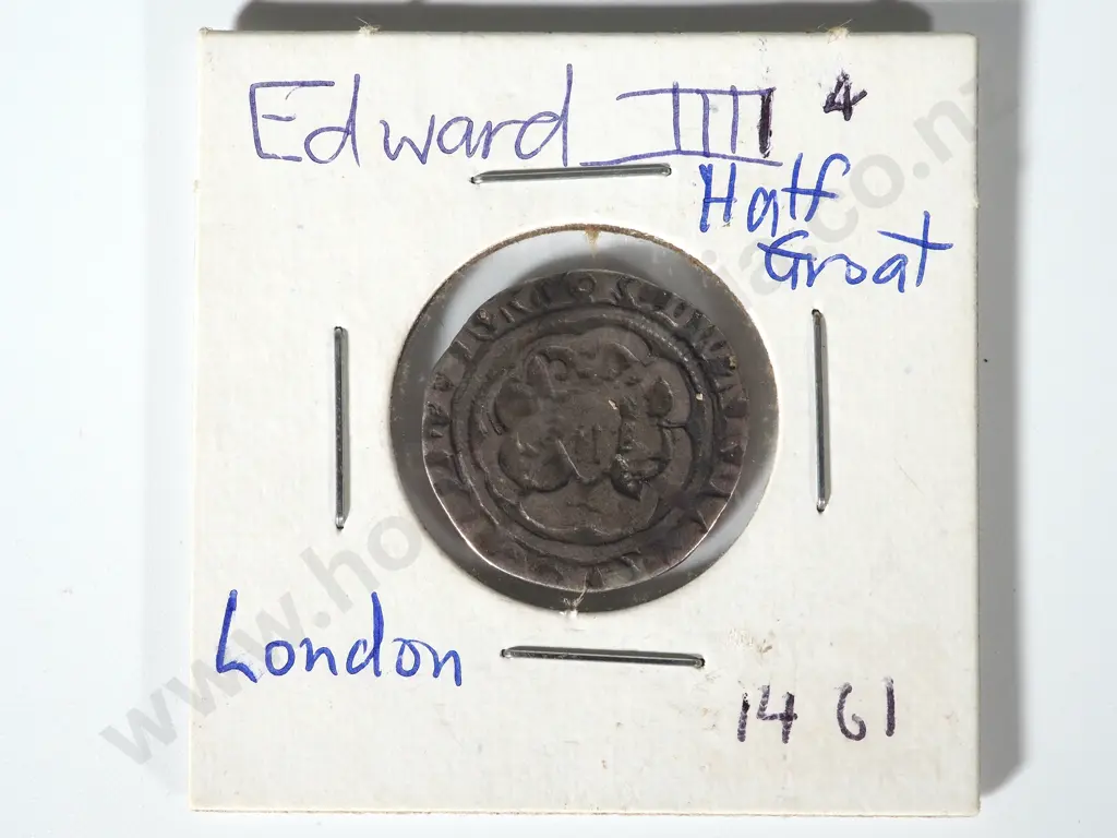 English Hammered Edward IV Half Groat  1461 AD Image 1++
