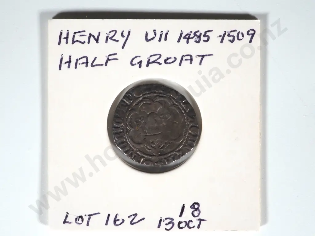 English Hammered Henry VII Half Groat 1485-1509 AD Image 1++