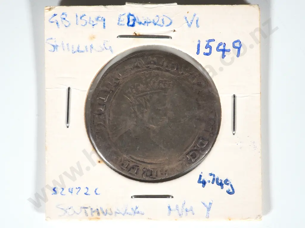 English Hammered Edward VI Shilling 1549 AD Image 1++