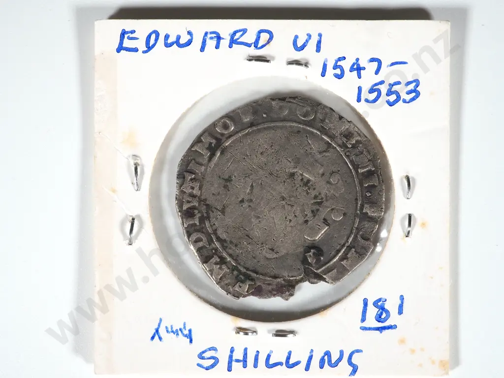 English Hammered Edward VI Shilling 1547-1553 AD Image 1++