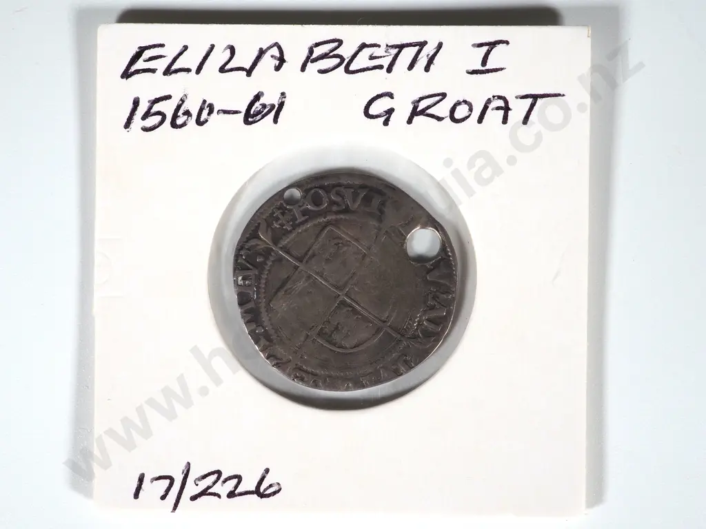 English Hammered Elizabeth I Groat 1560-1561 AD Image 1++