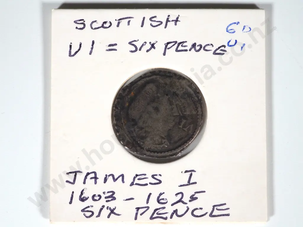 English Hammered James I Sixpence 1624 AD Image 1++