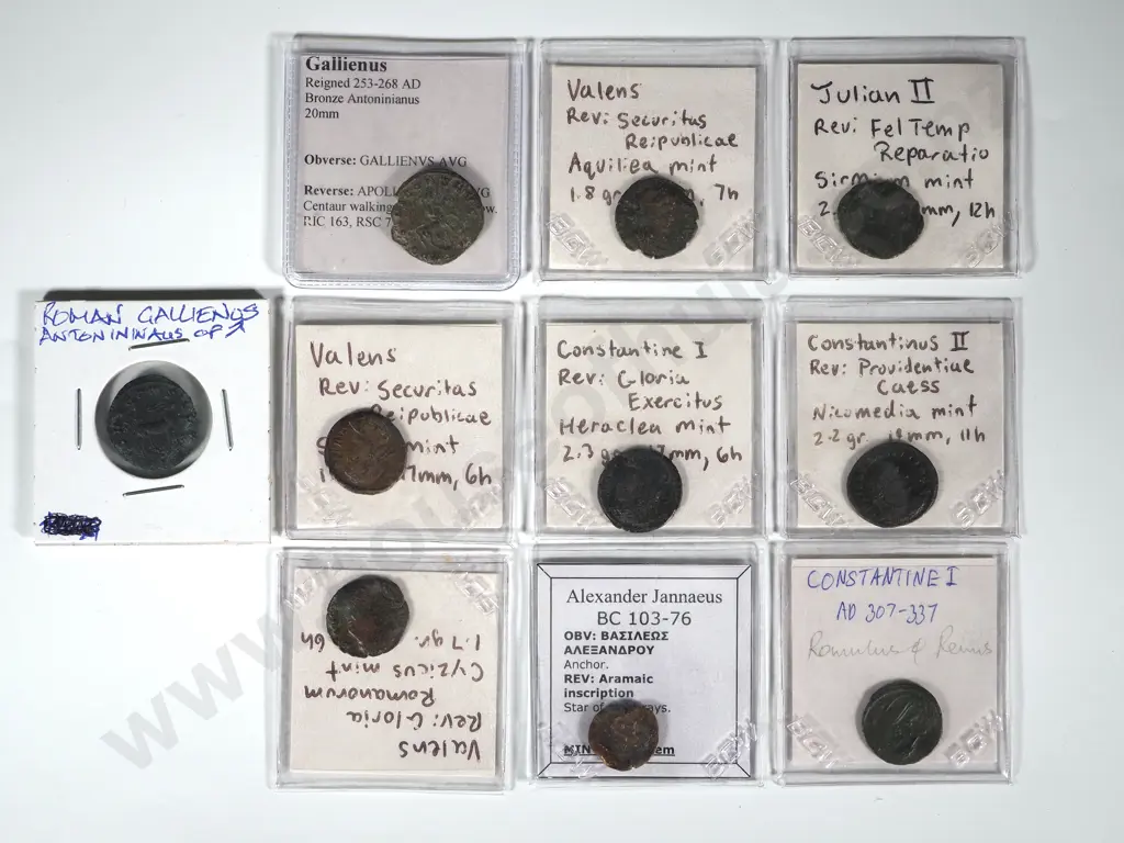 Small Collection of 10 Ancient Roman AE Coins Identified in Flips Image 1++