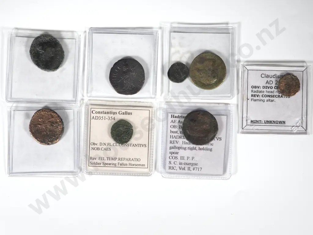 Small Collection of 8 Ancient Roman AE Coins Identified in Flips Image 1++