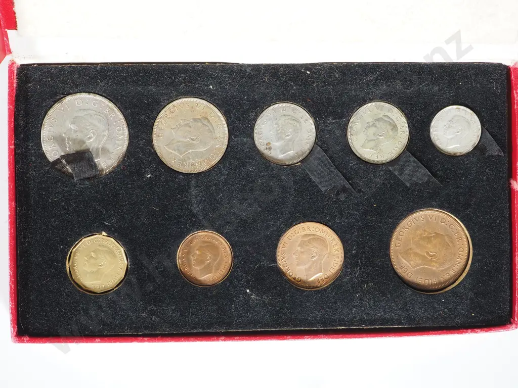 Great Britain:  1950  Nine Coin Proof Set: C.V. GBP 175 ( NZD $380 ) Image 1++