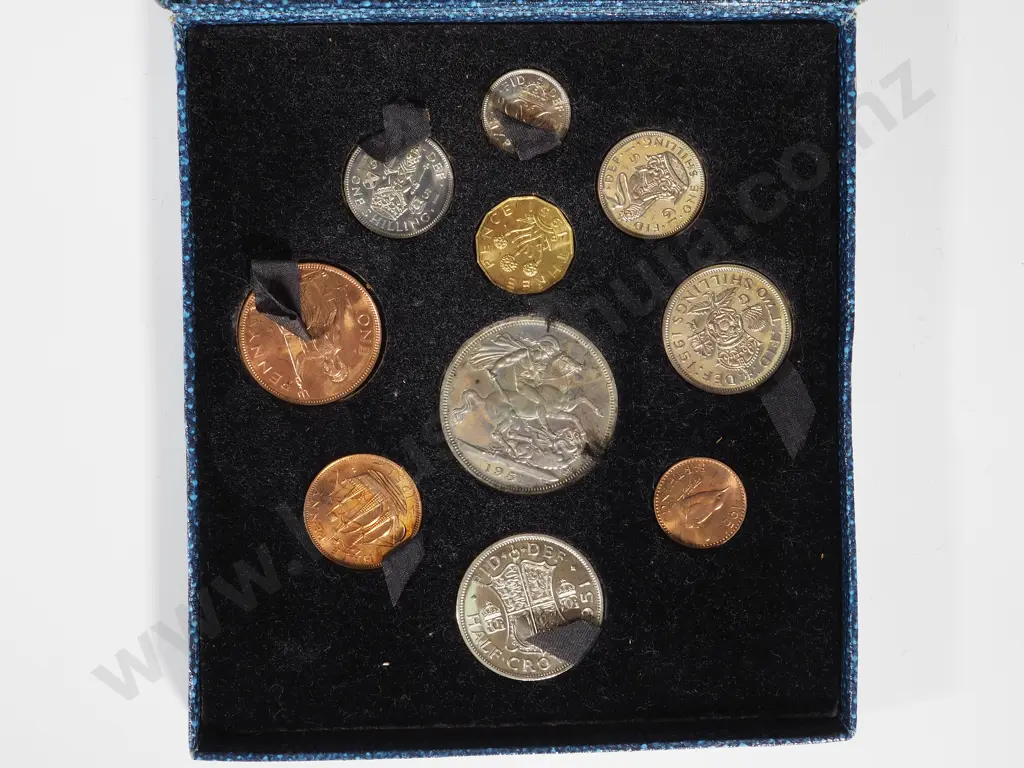 Great Britain: 1951 Ten Coin Proof Set: C.V. GBP 235 ( NZD $510 ) Image 1++