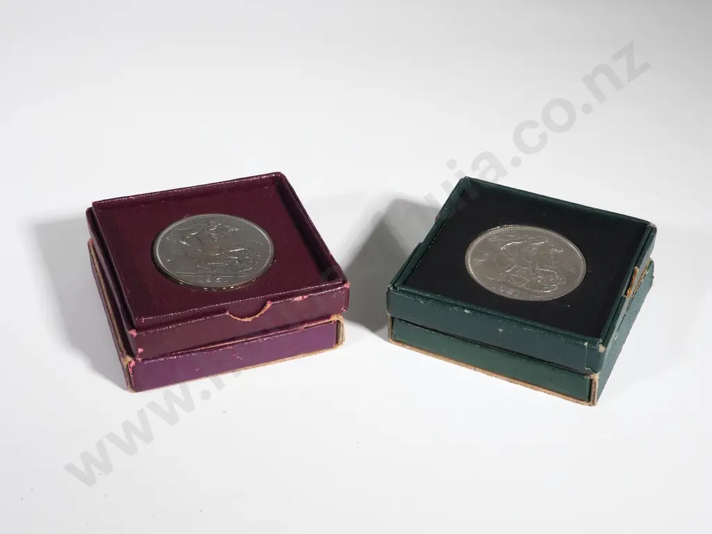 Great Britain: 1951 Festival of Britain Cased Crowns in Different Cases UNC Image 1++