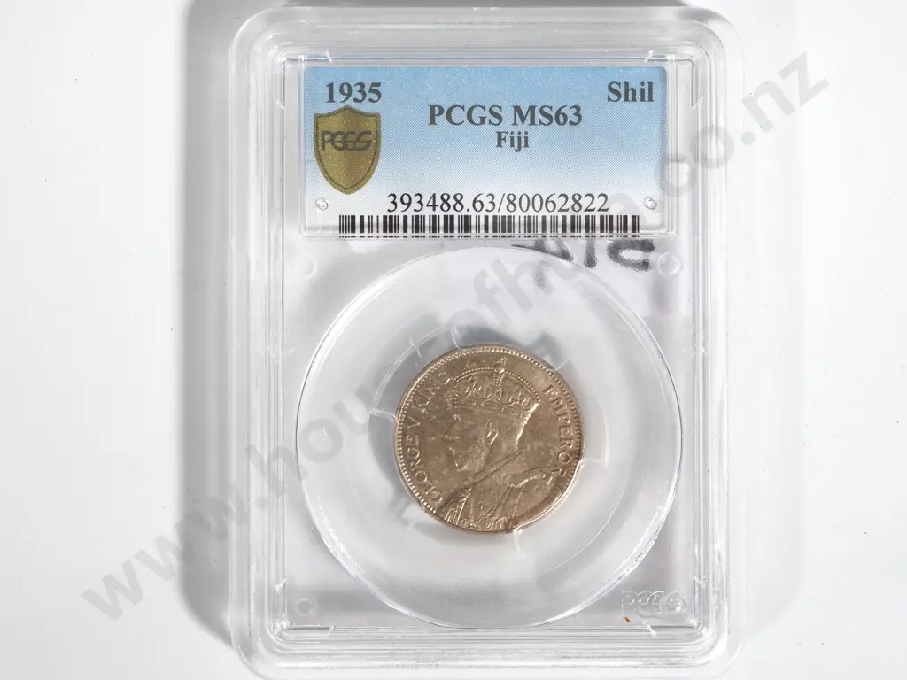 1935 PCGS MS 63 Fiji Shilling  Image 1++