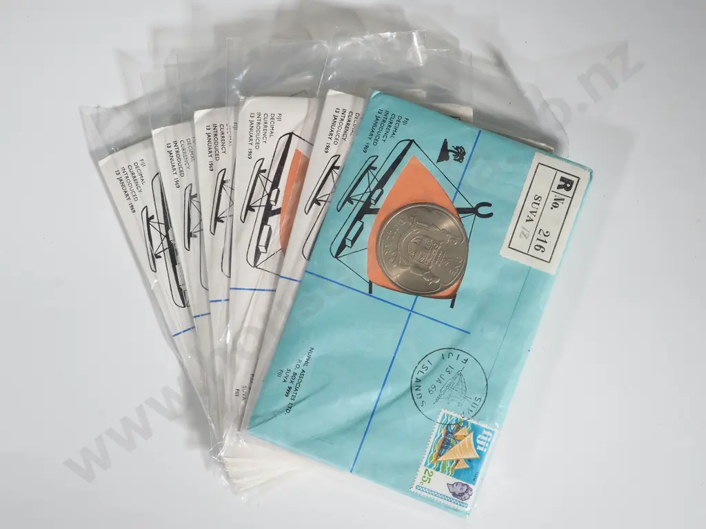Fiji: 6 Stamp & Coin First Day Covers: 13 January 1969 Image 1++