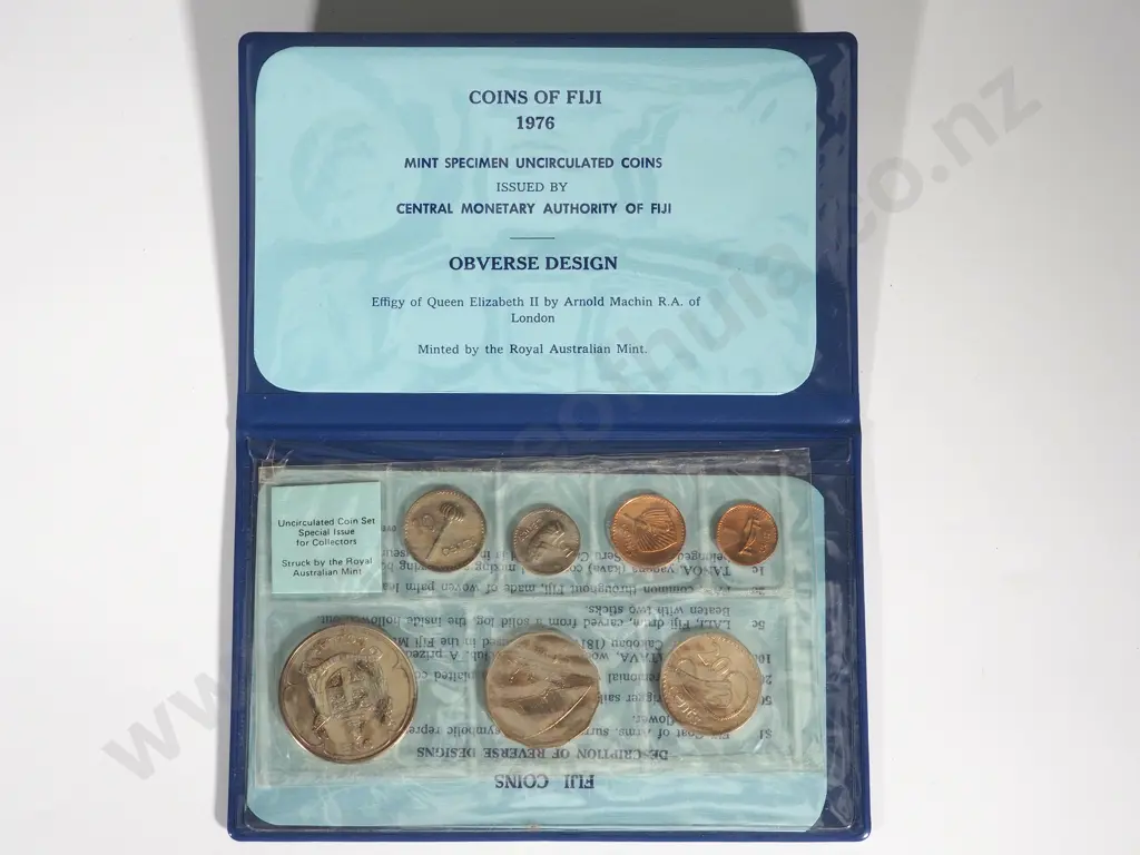 Fiji: 10 1976 Seven Coin Sets UNC - Combined C.V. US $130 (NZD $230) Image 1++