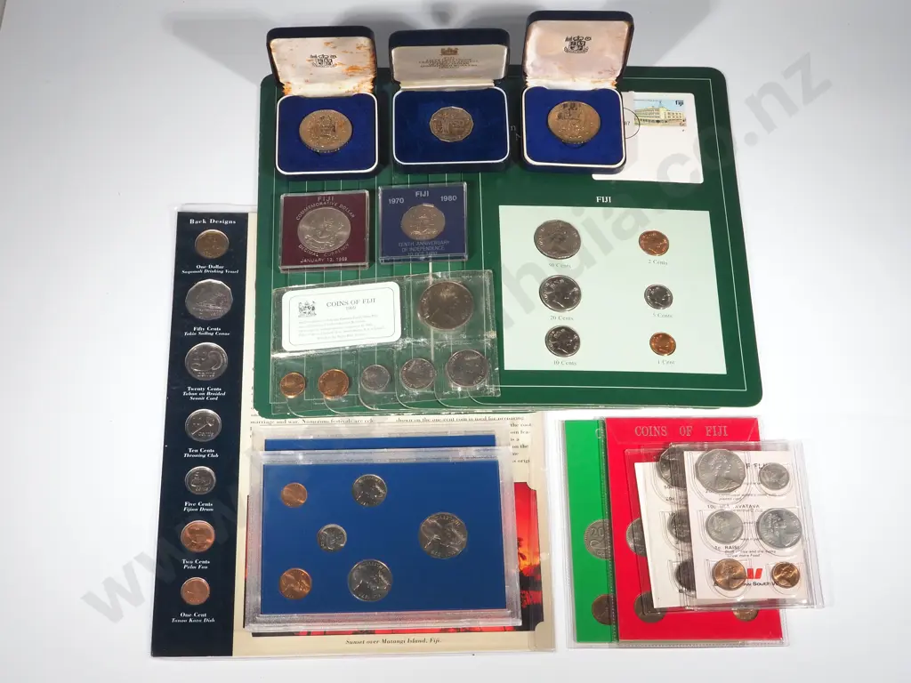 Fiji:  Cased One Dollar Coins UNC Image 1++