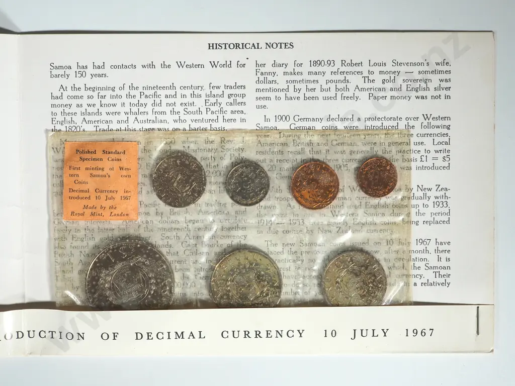 Western Samoa: 20 1967 Seven Coins Sets UNC Image 1++