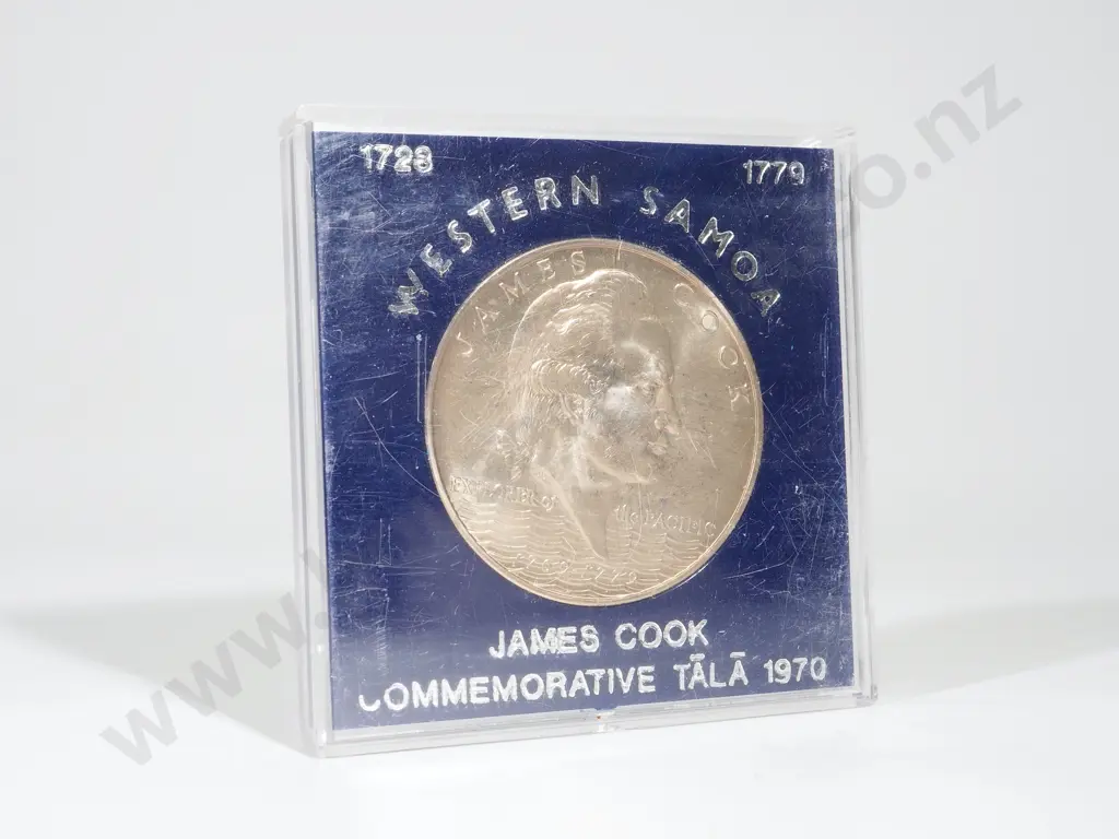 Western Samoa: 30 Cased 1970 Captain Cook One Dollar Coins UNC. Combined C.V. US $150 (NZD $270) Image 1++