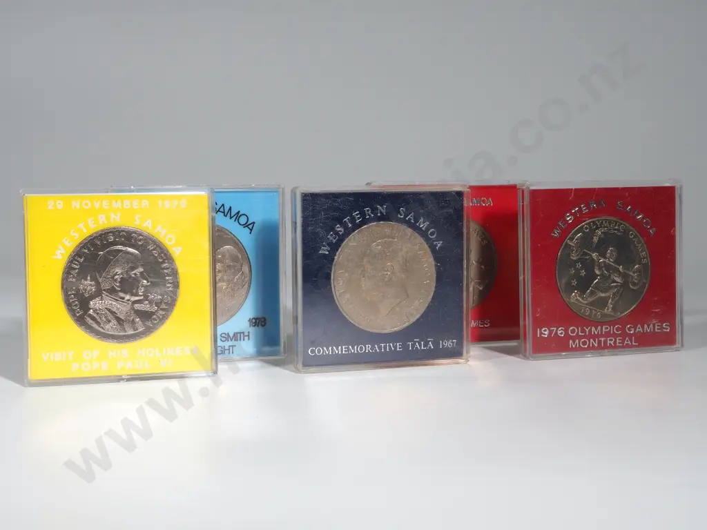 Western Samoa: 15 Cased 1972 One Dollar Coins UNC. Combined C.V. US $75 (NZD $135) Image 1++