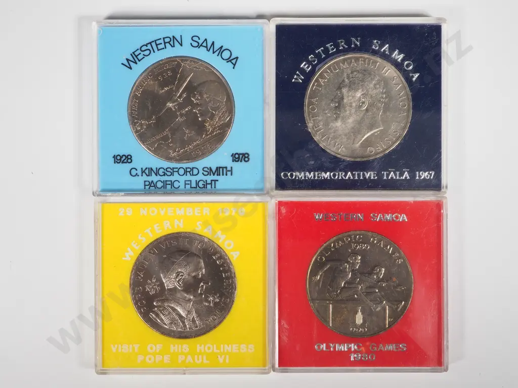 Western Samoa: 54 Cased One Dollar Coins UNC: Combined C.V. US $258 (NZD $460) Image 1++
