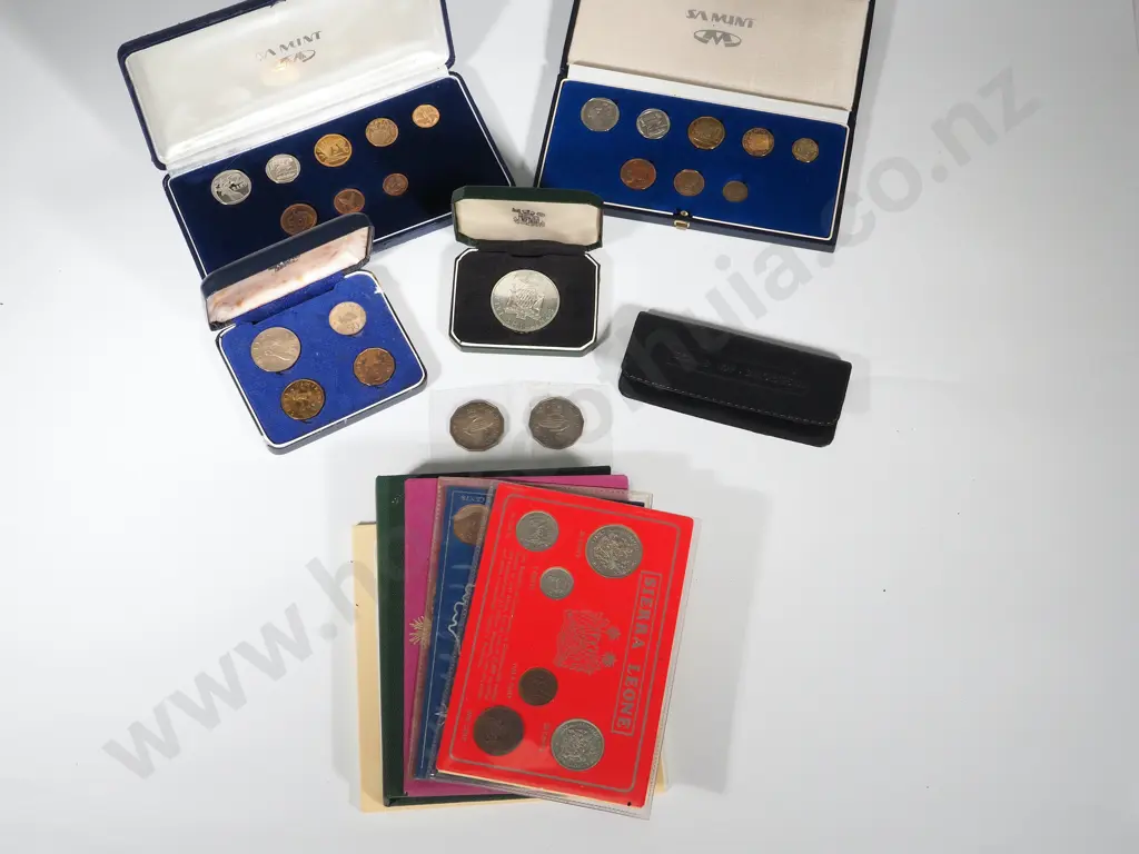 African and Middle Eastern Countries: Collection of UNC & Presentation Coins: Combined C.V. US $280 ( NZD $500 ) Image 1++